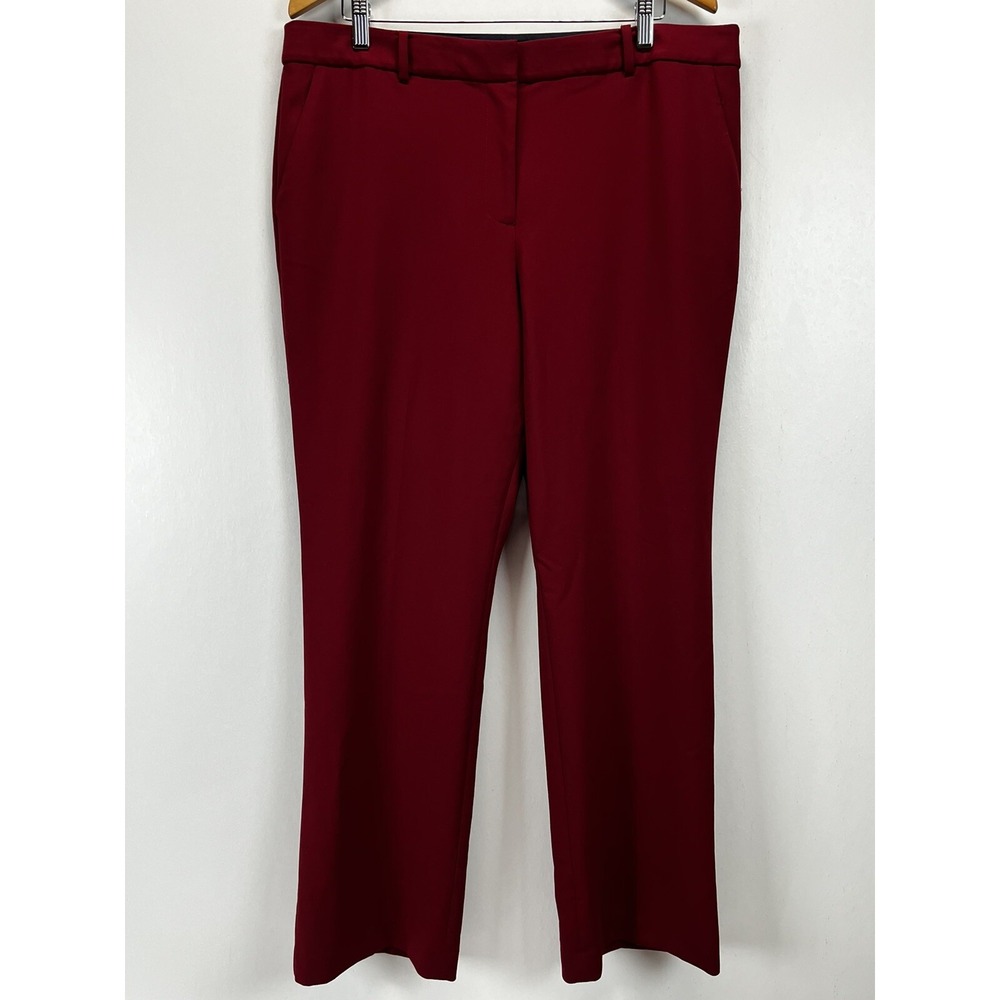 NEW! Talbots Dark Red Dress Pants 16 Italian Fabric Slight Bootcut Flat Front